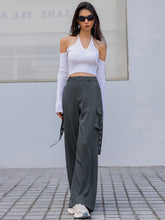 Load image into Gallery viewer, Womens Pants-Wide Leg Cargo Womens Pants
