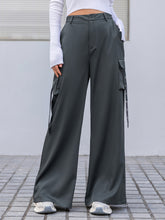 Load image into Gallery viewer, Womens Pants-Wide Leg Cargo Womens Pants
