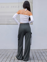 Load image into Gallery viewer, Womens Pants-Wide Leg Cargo Womens Pants
