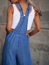 Load image into Gallery viewer, Womens Denim Overalls-Wide Leg Blue Denim Overalls | denim overalls
