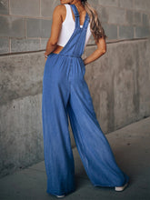 Load image into Gallery viewer, Womens Denim Overalls-Wide Leg Blue Denim Overalls | denim overalls
