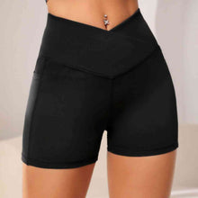 Load image into Gallery viewer, Womens Activewear-Wide Waistband Active Shorts with Pocket | Activewear/Activewear Sets
