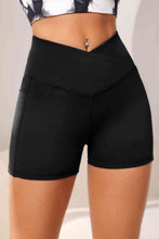 Load image into Gallery viewer, Womens Activewear-Wide Waistband Active Shorts with Pocket | Activewear/Activewear Sets
