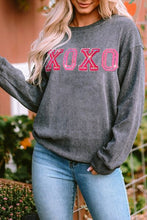 Load image into Gallery viewer, Womens Sweatshirt-XOXO Round Neck Dropped Shoulder Sweatshirt | top
