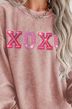 Load image into Gallery viewer, Womens Sweatshirt-XOXO Round Neck Dropped Shoulder Sweatshirt | top
