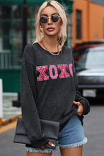 Load image into Gallery viewer, Womens Sweatshirt-XOXO Round Neck Dropped Shoulder Sweatshirt | top
