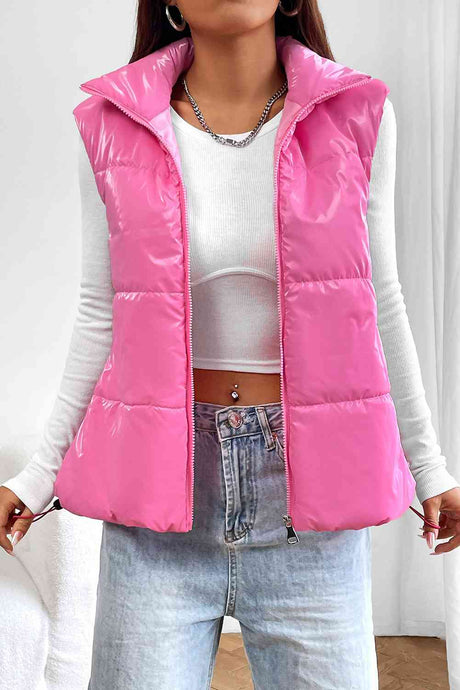 Zip Up Collared Vest Broke Girl Philanthropy