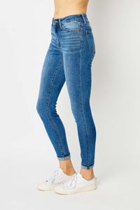 Judy Blue Full Size Cuffed Hem Skinny Jeans | Blue Jeans