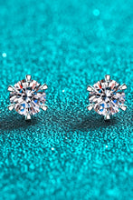 Load image into Gallery viewer, Moissanite Stud Earrings-1 Carat Moissanite Rhodium-Plated Stud Earrings | moissanite earrings
