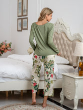 Load image into Gallery viewer, Womens Loungewear-Round Neck Top and Printed Pants Lounge Set | pajamas
