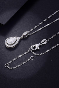 Fine Jewelry- Moissanite 1.5 Carat 925 Sterling Silver Teardrop Necklace | moissanite necklace