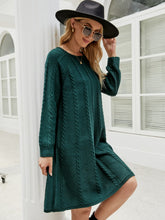 Load image into Gallery viewer, Womens Sweater Dress-Cable-Knit Long Sleeve Sweater Dress
