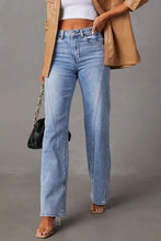 Load image into Gallery viewer, Blue Jeans-High Waist Straight Blue Jeans with Pockets | Blue Jeans
