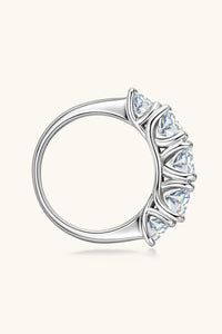 Moissanite Ring-1 Carat Moissanite 925 Sterling Silver Half-Eternity Ring