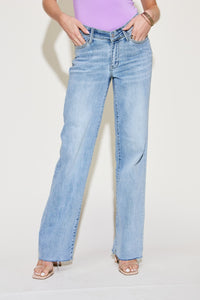 Judy Blue Full Size V Front Waistband Straight Jeans | Blue Jeans