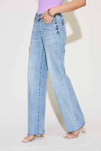 Judy Blue Full Size V Front Waistband Straight Jeans | Blue Jeans