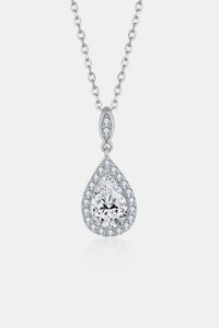 Fine Jewelry- Moissanite 1.5 Carat 925 Sterling Silver Teardrop Necklace | moissanite necklace