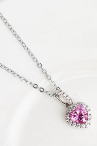 Moissanite Pendant Necklace-1 Carat Moissanite Heart Pendant Necklace | moissanite necklace