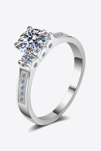 Load image into Gallery viewer, Moissanite Ring-Lucky Charm Moissanite Rhodium-Plated Ring | moissanite ring
