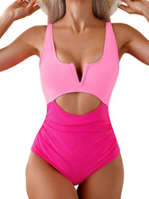 Load image into Gallery viewer, Womens Swimsuit-Tied Cutout Contrast One-Piece Swimwear | swimsuit
