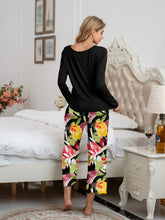 Load image into Gallery viewer, Womens Loungewear-Round Neck Top and Printed Pants Lounge Set | pajamas
