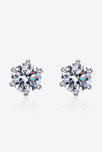 Load image into Gallery viewer, Moissanite Stud Earrings-1 Carat Moissanite Rhodium-Plated Stud Earrings | moissanite earrings

