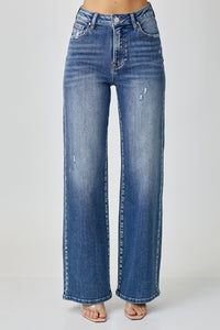 Blue Jeans-RISEN High Waist Wide Leg Blue Jeans | Blue Jeans