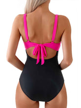 Load image into Gallery viewer, Womens Swimsuit-Tied Cutout Contrast One-Piece Swimwear | swimsuit
